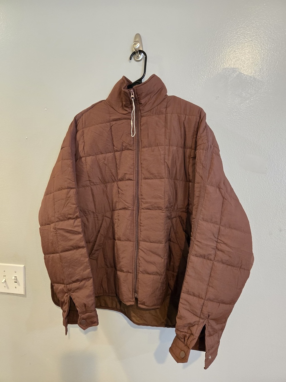 Women’s Quilted Puffer  Jacket - Casual Zip Front - Size XL